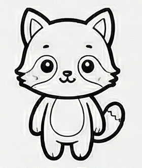 a white cat with black outlines on it 1.webp